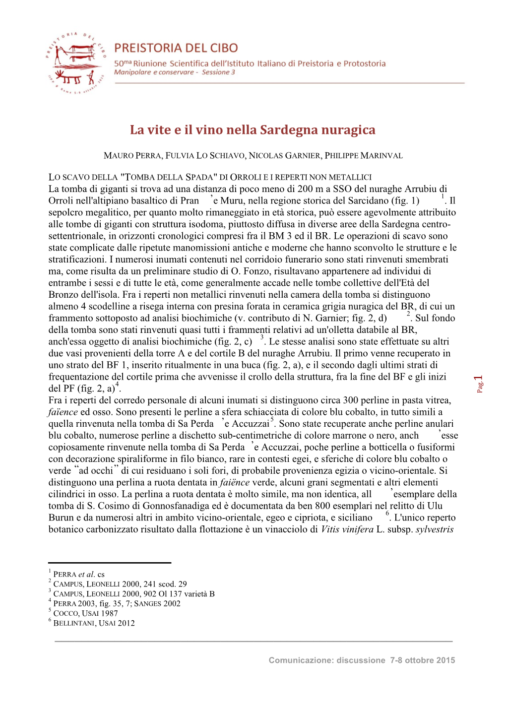 La Vite E Il Vino Nella Sardegna Nuragica