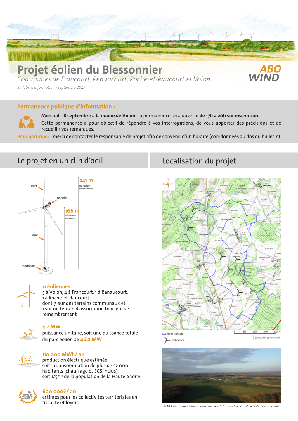 Projet Éolien Du Blessonnier Communes De Francourt, Renaucourt, Roche-Et-Raucourt Et Volon Bulletin D‘Information - Septembre 2019