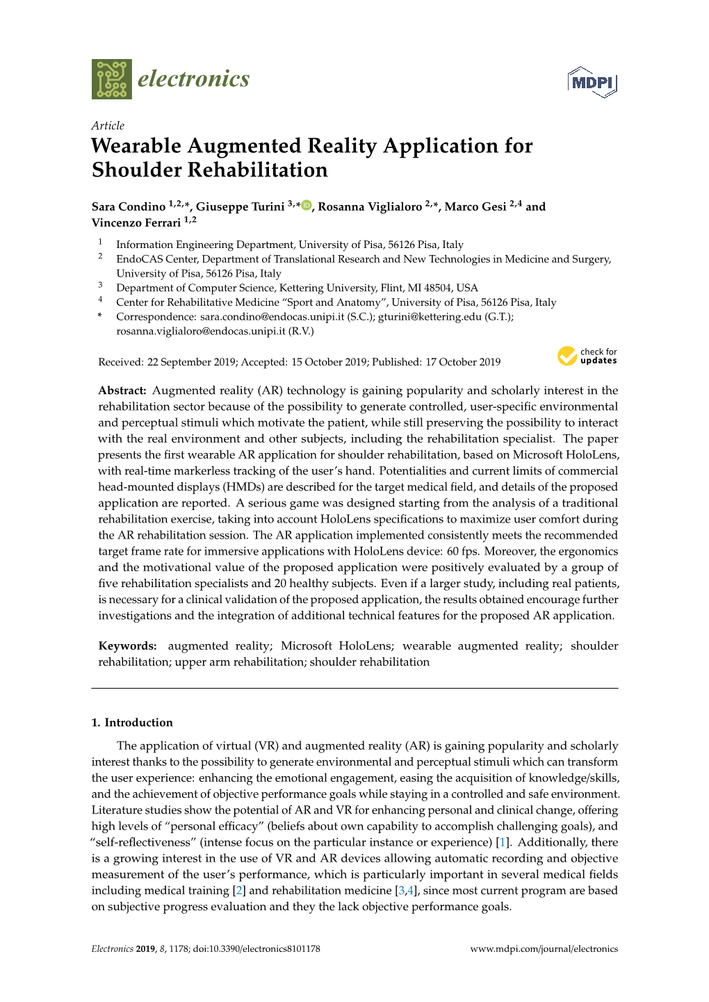 Wearable Augmented Reality Application for Shoulder Rehabilitation