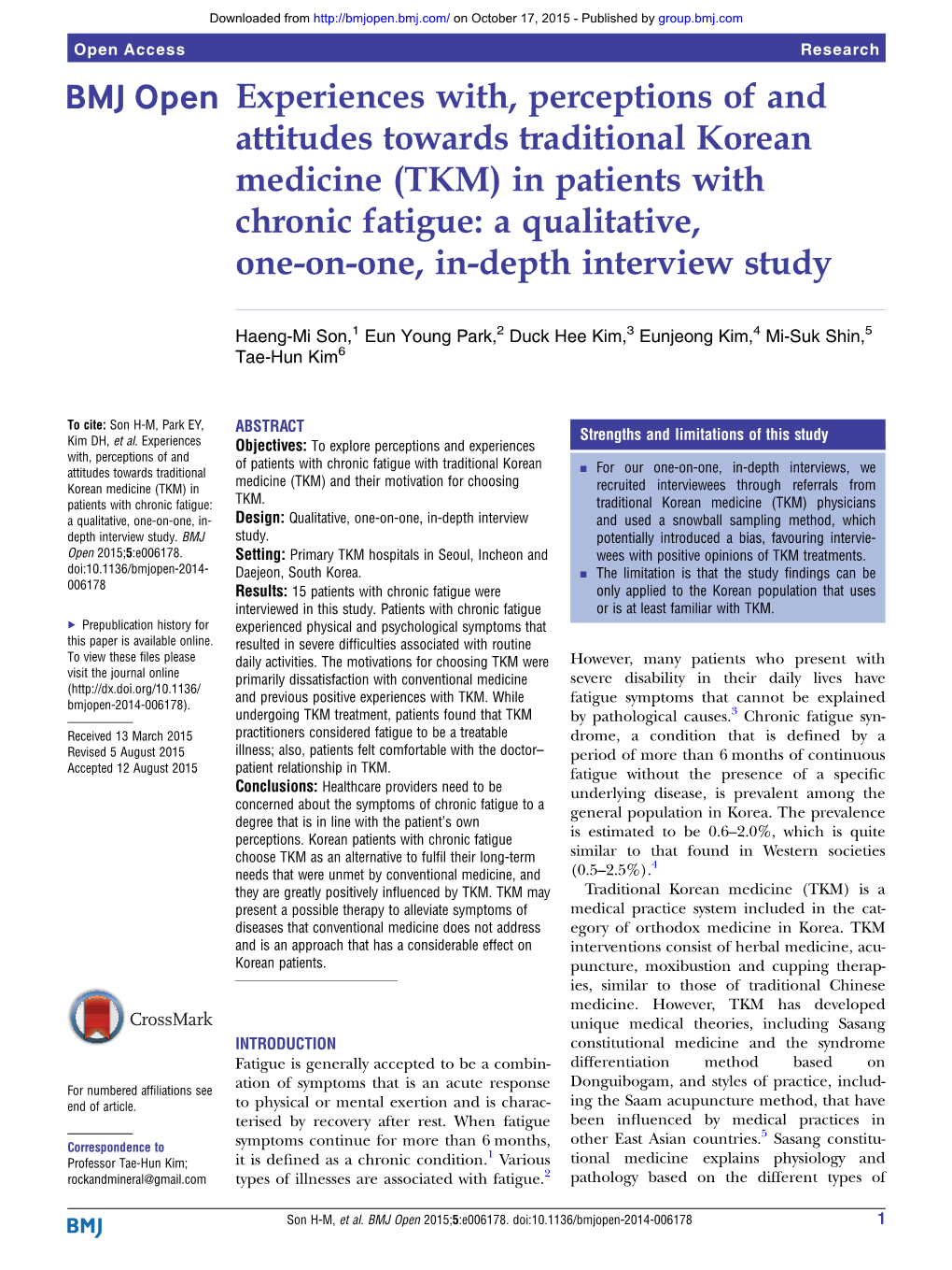 In Patients with Chronic Fatigue: a Qualitative, One-On-One, In-Depth Interview Study