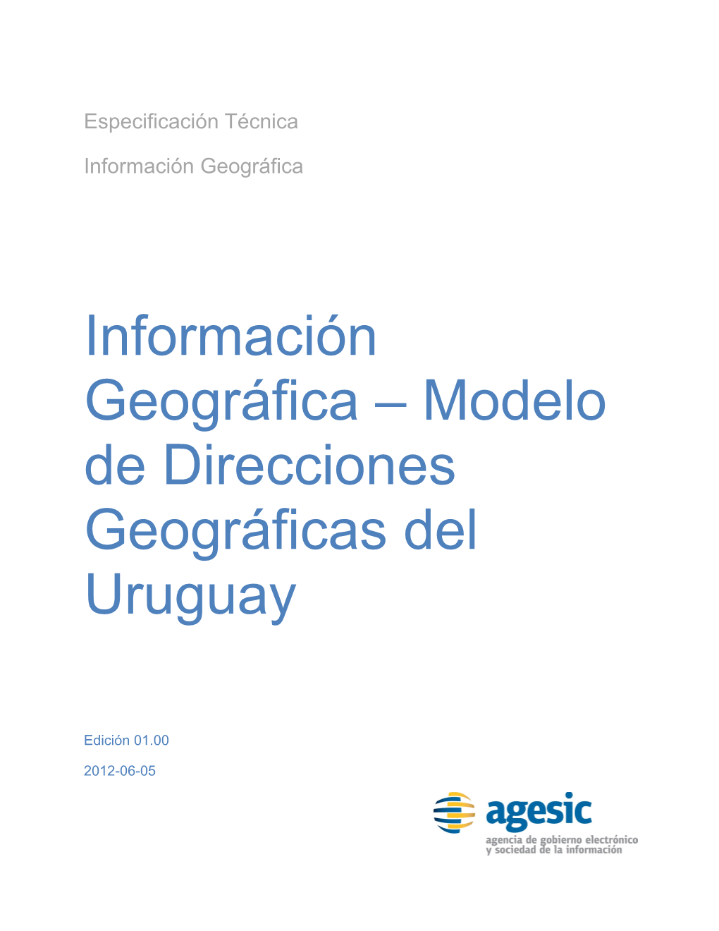Modelo De Direcciones Geográficas Del Uruguay