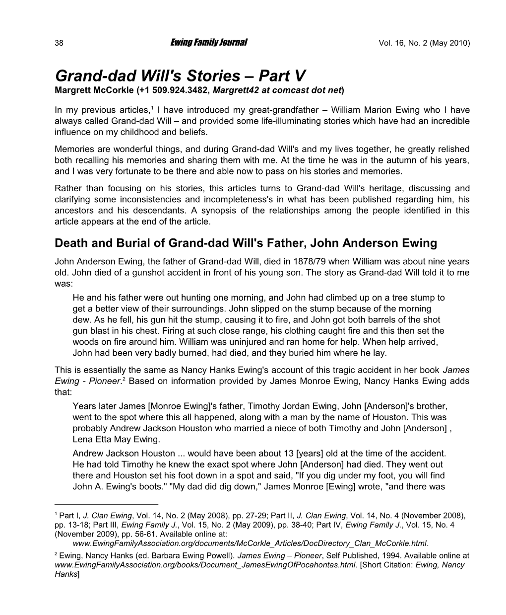 Grand-Dad Will's Stories Part V