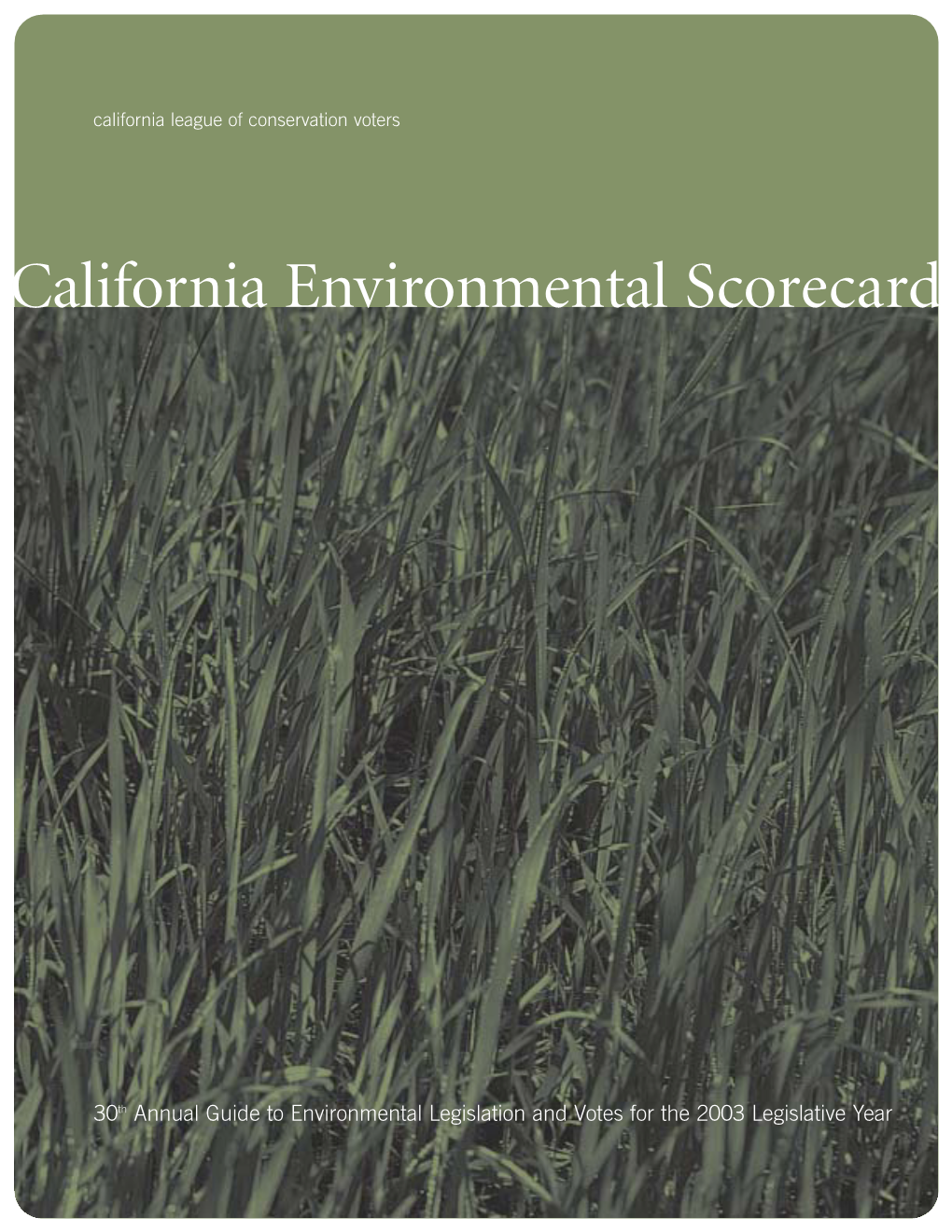 2003 California Environmental Scorecard