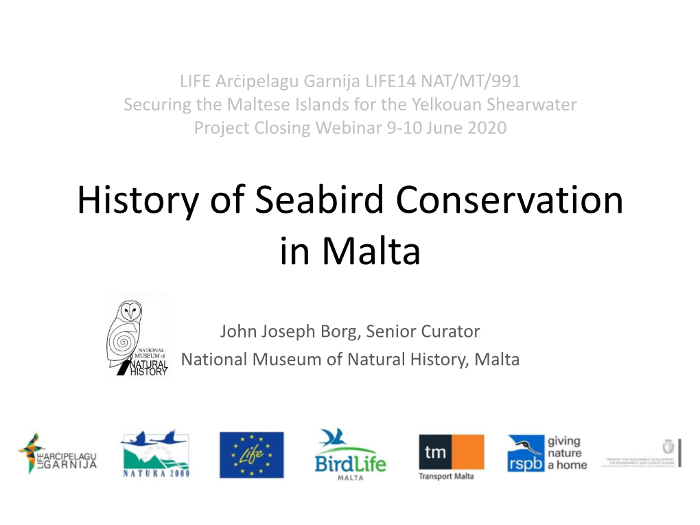 History of Seabird Conservation in Malta