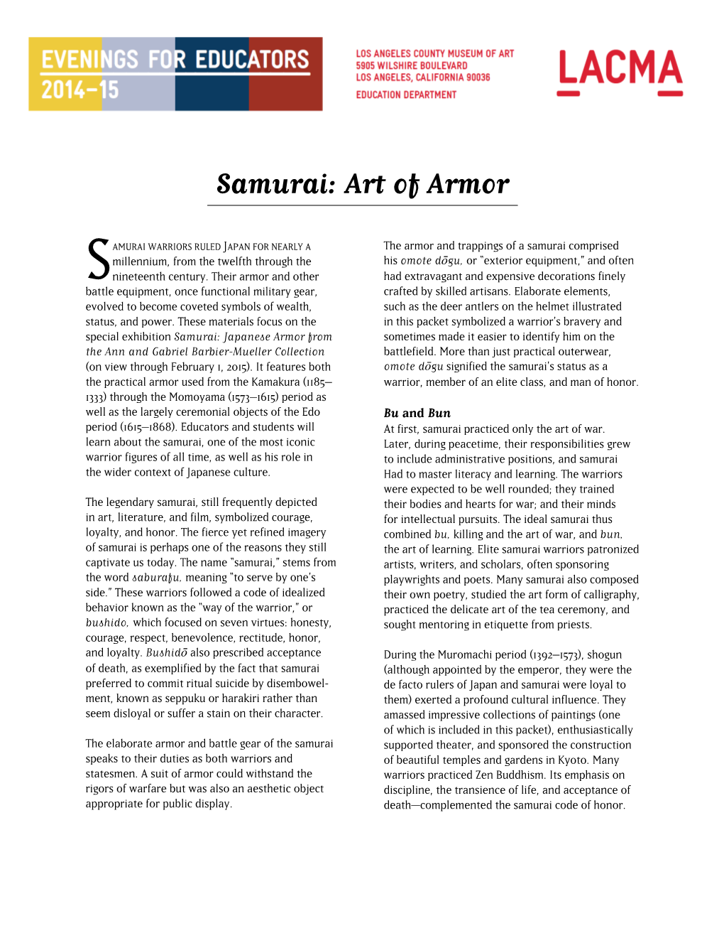 Samurai: Art of Armor