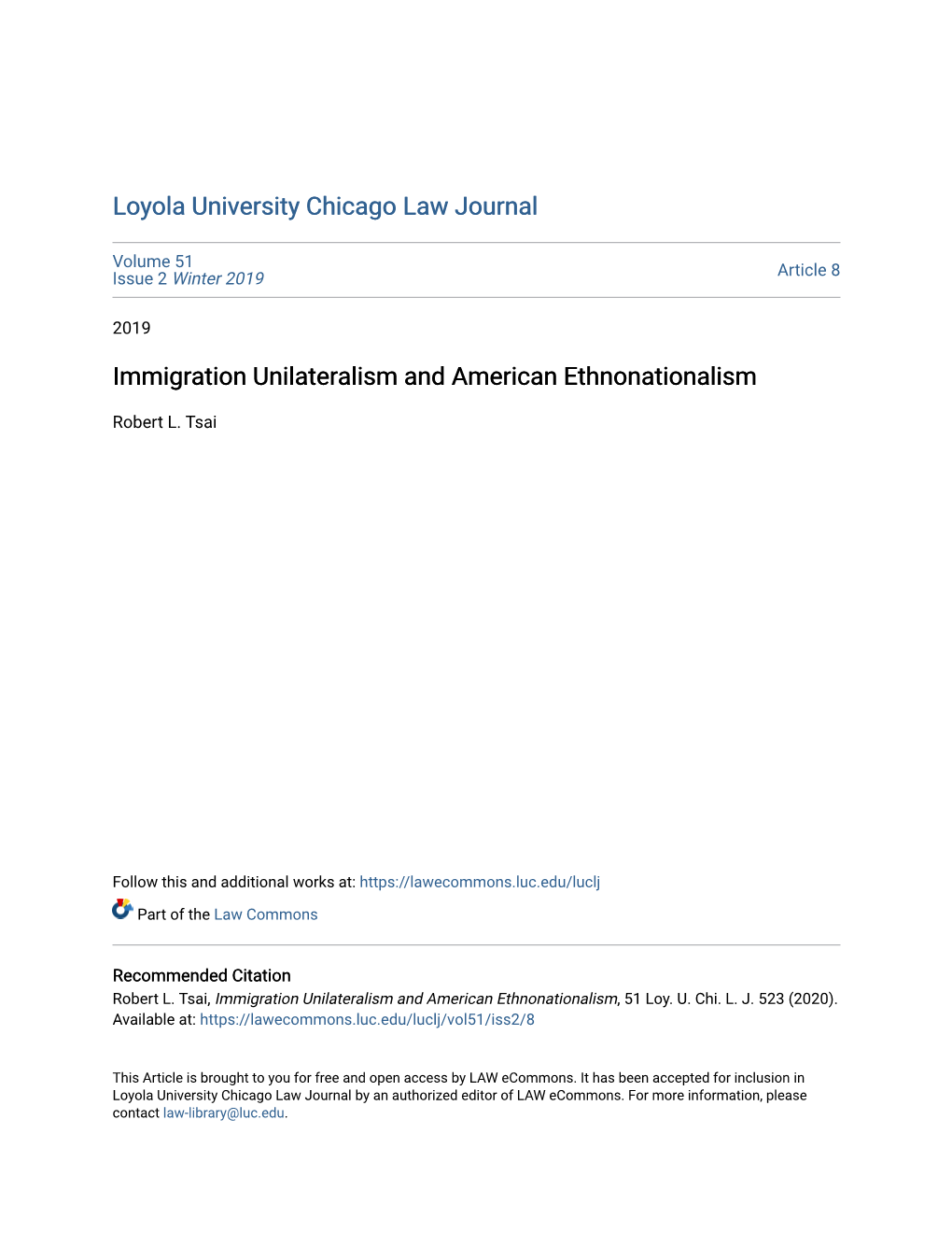 Immigration Unilateralism and American Ethnonationalism