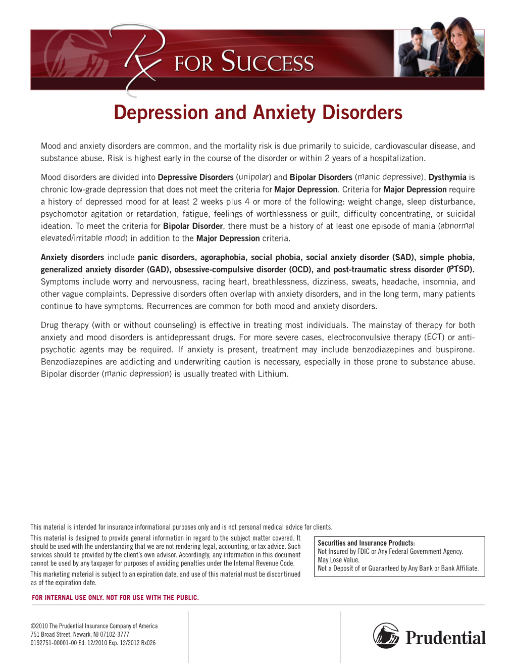 Depression and Anxiety Disorders