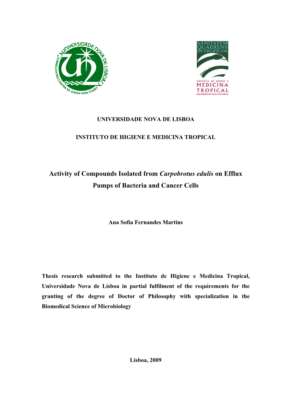 The Effects of Carpobrotus Edulis Components Against MDR