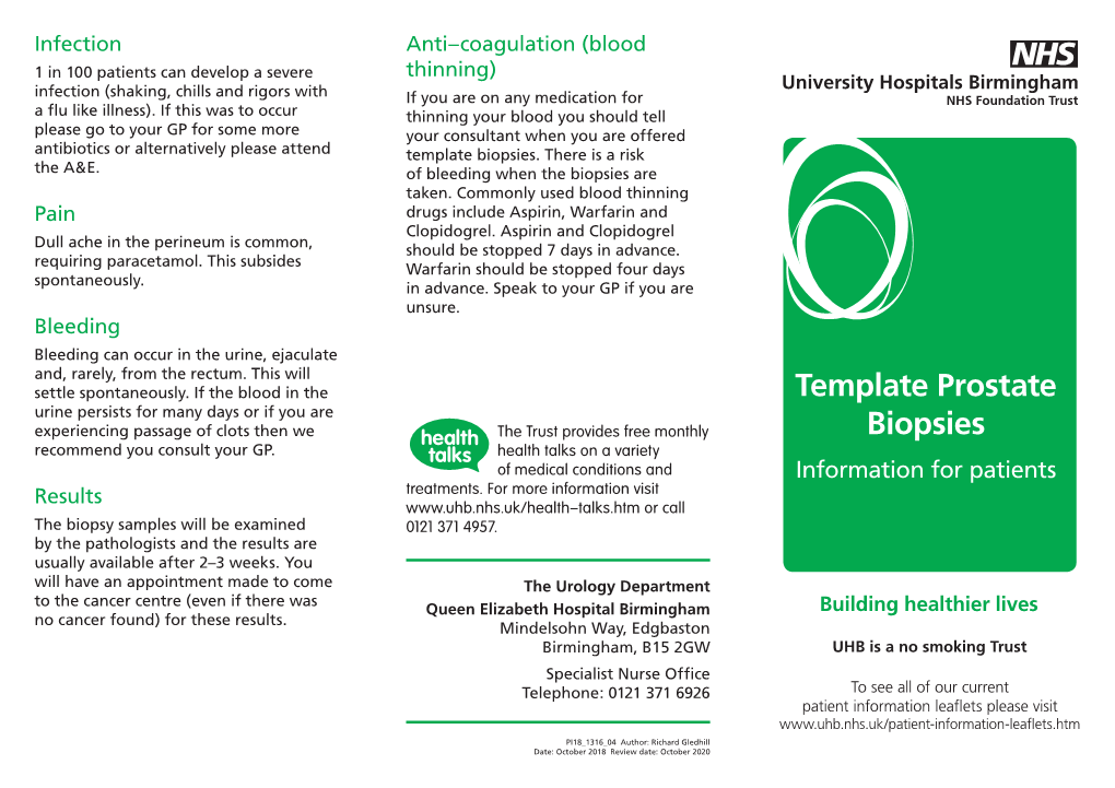 Template Prostate Biopsies? Biopsies