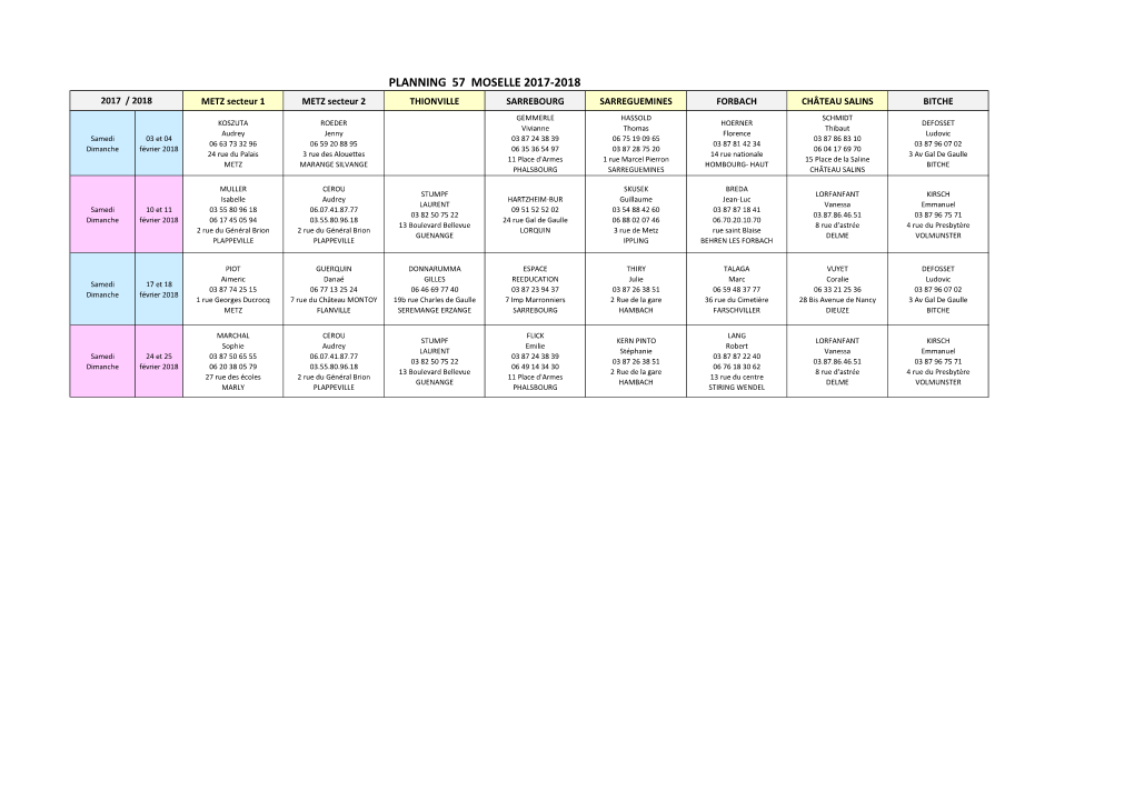 Planning 57 Moselle 2017-2018