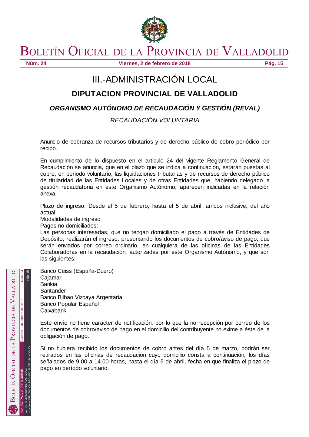 Administración Local Diputacion Provincial De Valladolid