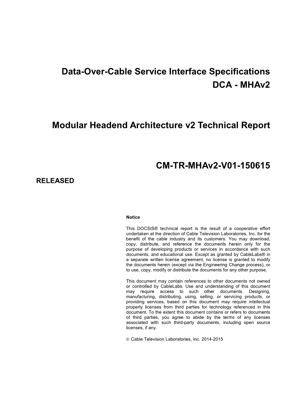 DOCSIS Mhav2 Technical Report