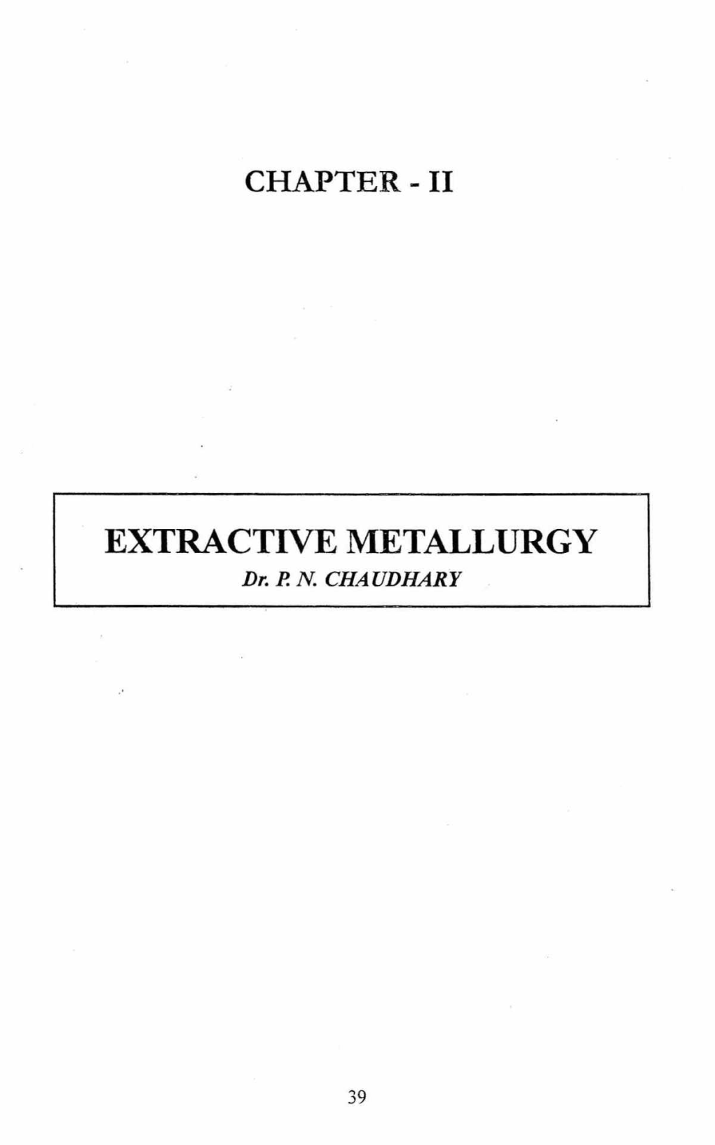 Ii Extractive Metallurgy