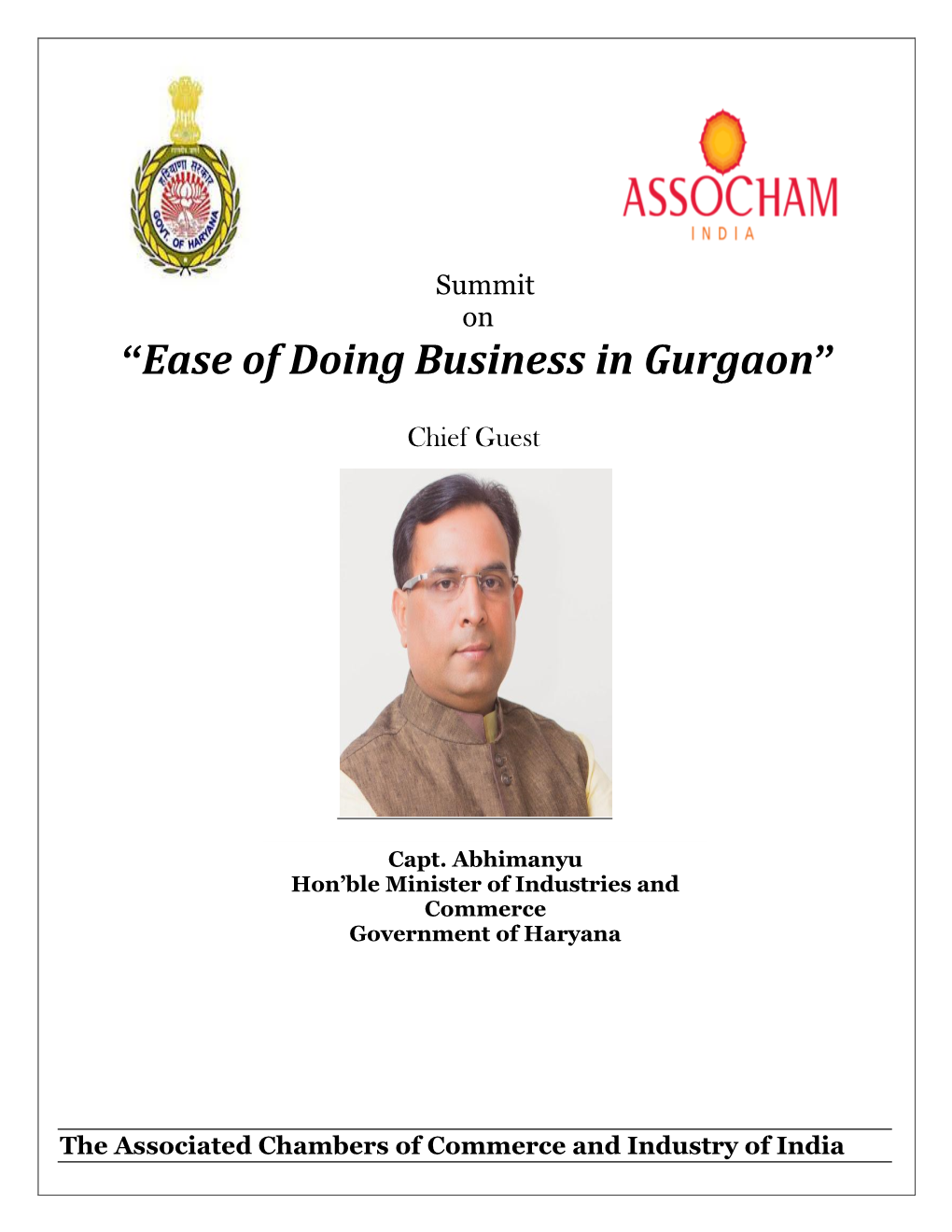 “Ease of Doing Business in Gurgaon”