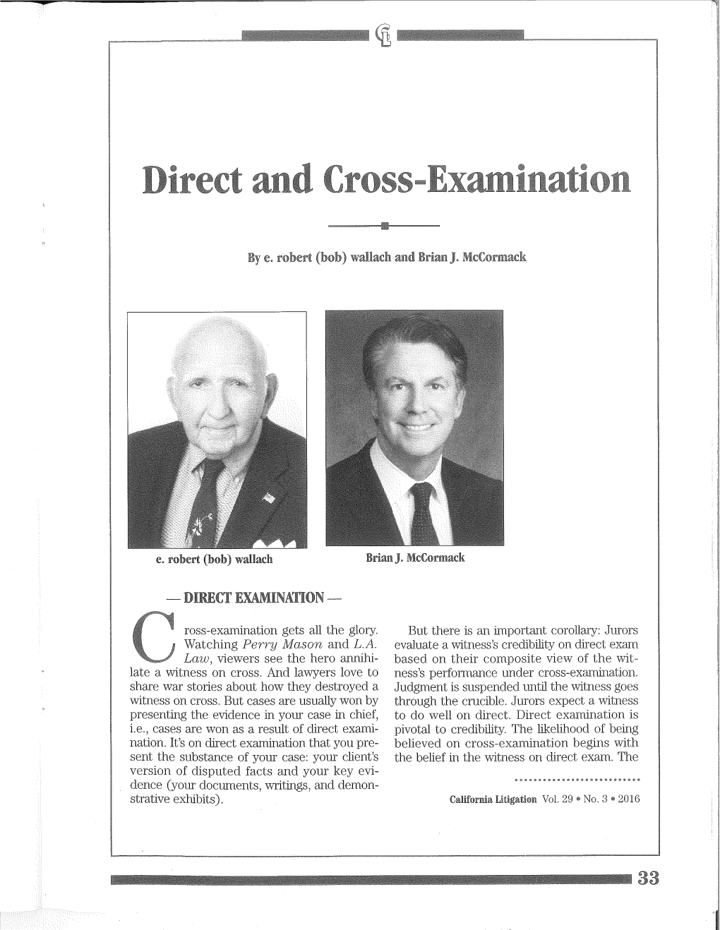 Direct and Cross-Examination