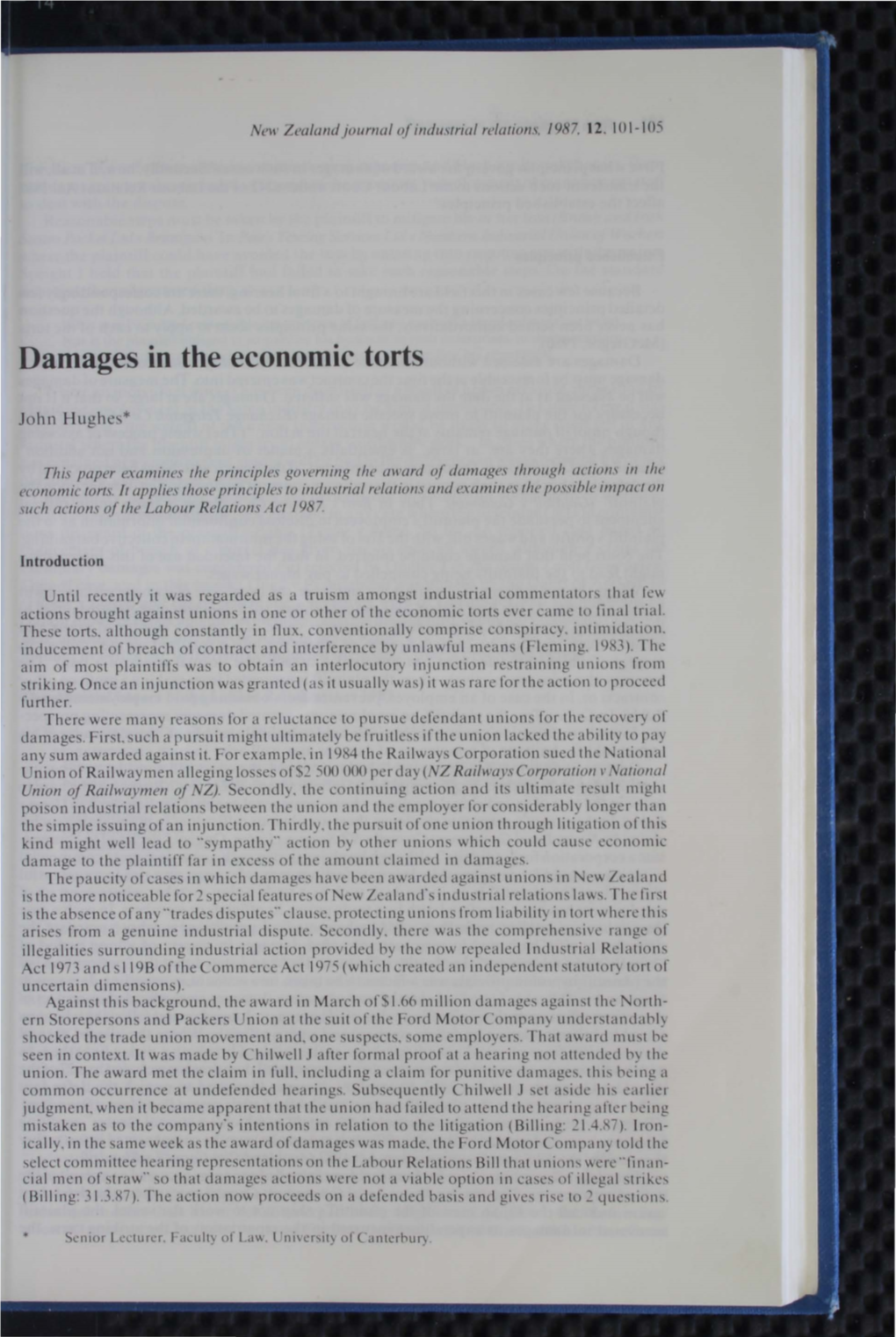 Damages in the Economic Torts
