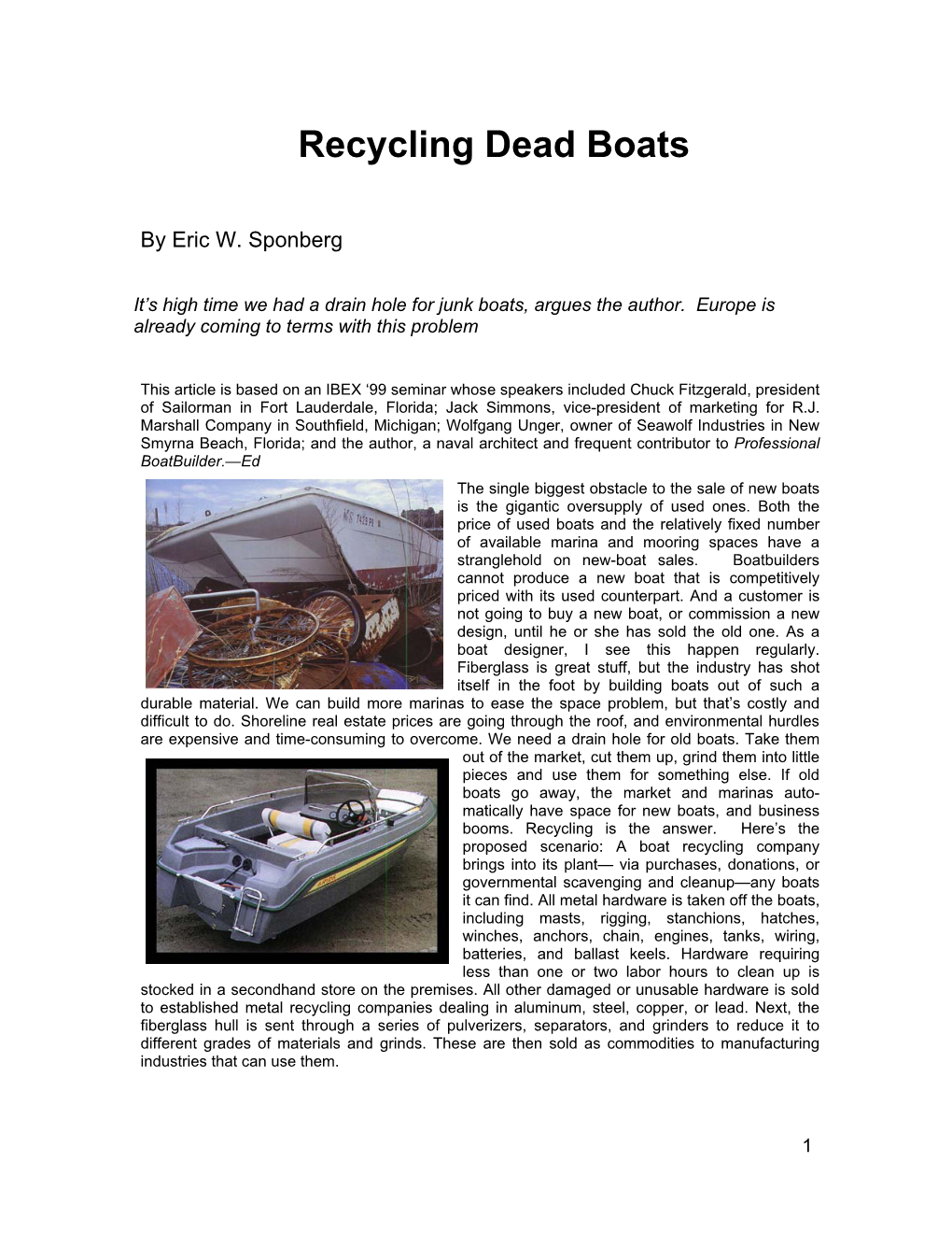 Recycling Dead Boats