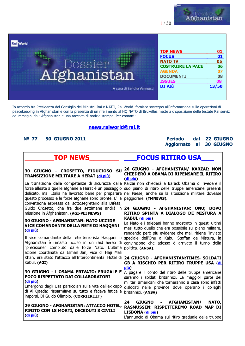 Dossier Nato Afganistan