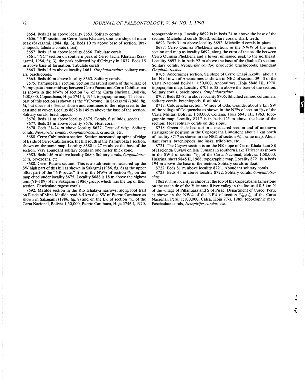 78 Journal of Paleontology, V. 64, No. 1, 1990