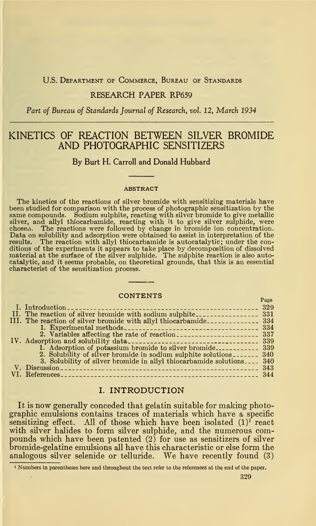 Kinetics of Reaction Between Silver Bromide and Photographic Sensitizers