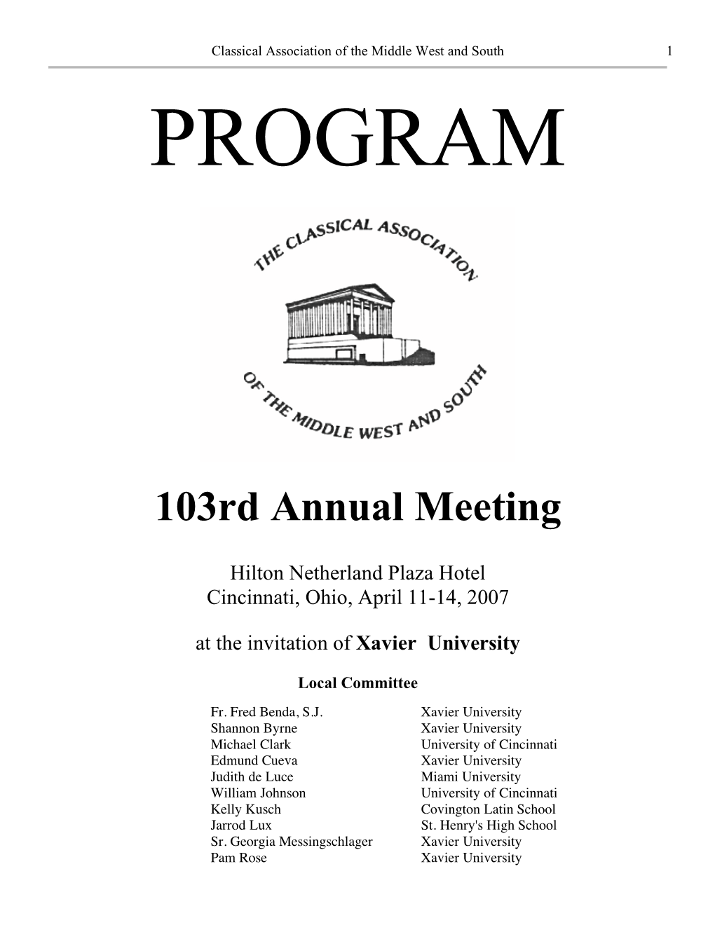 103Rd Annual Meeting