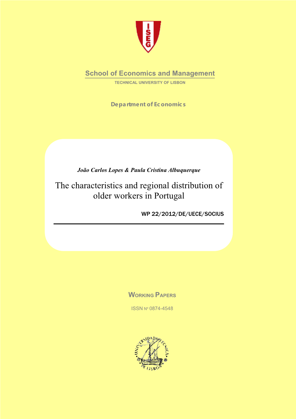 The Characteristics and Regional Distribution of Older Workers in Portugal