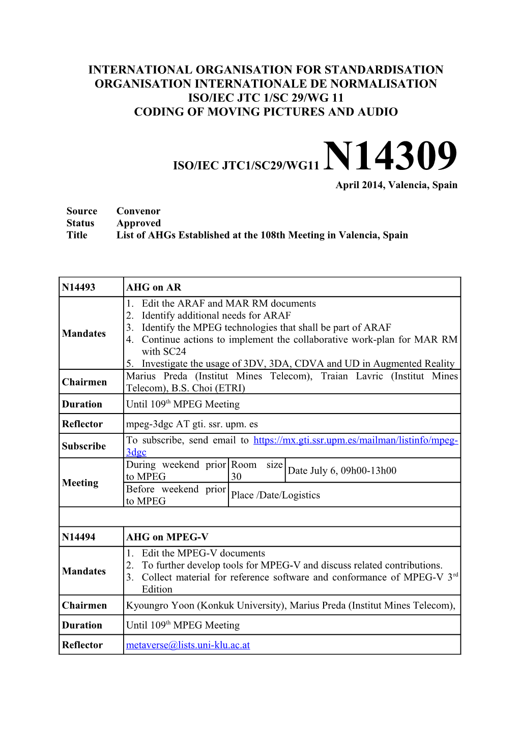 International Organisation for Standardisation s6