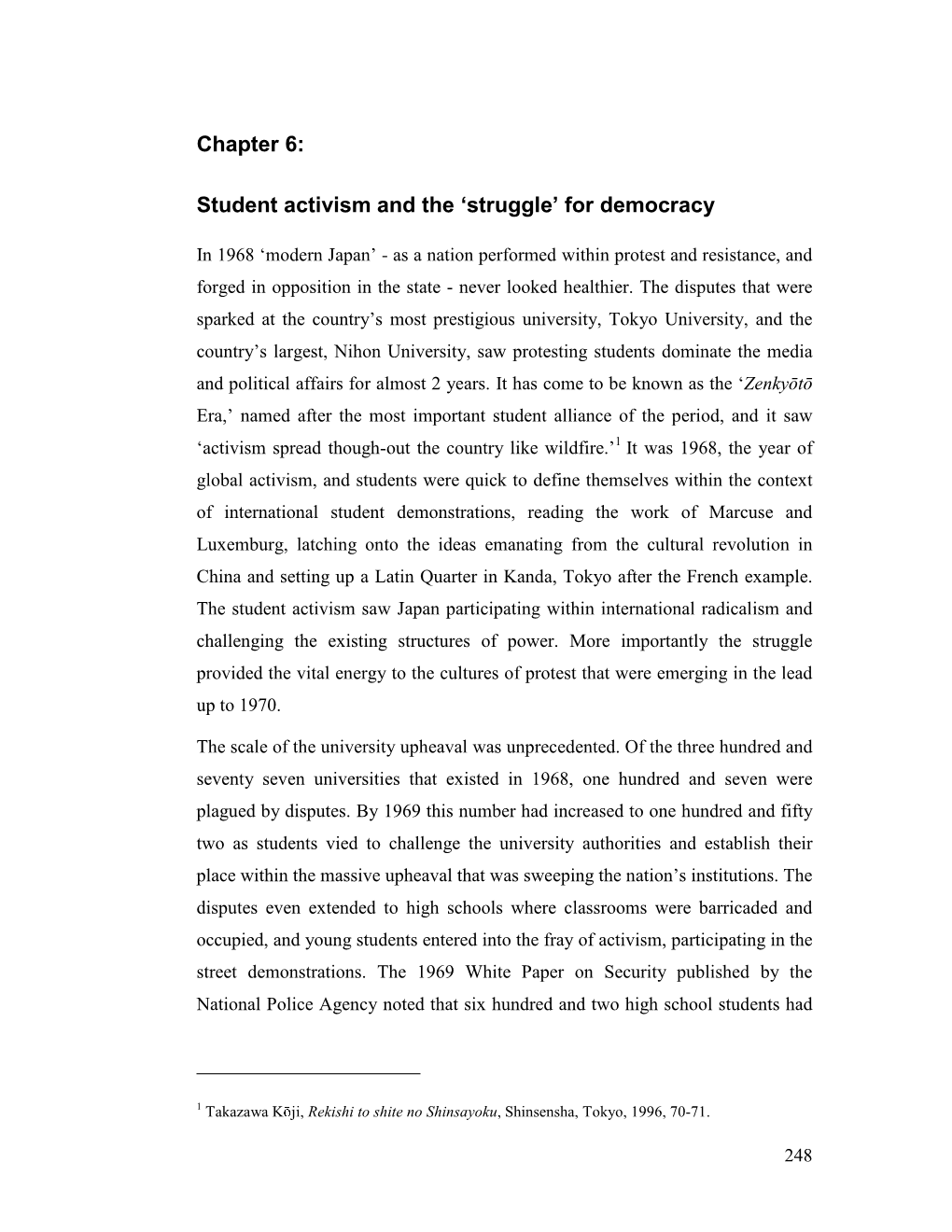 Chapter 6: Student Activism and the 'Struggle' for Democracy