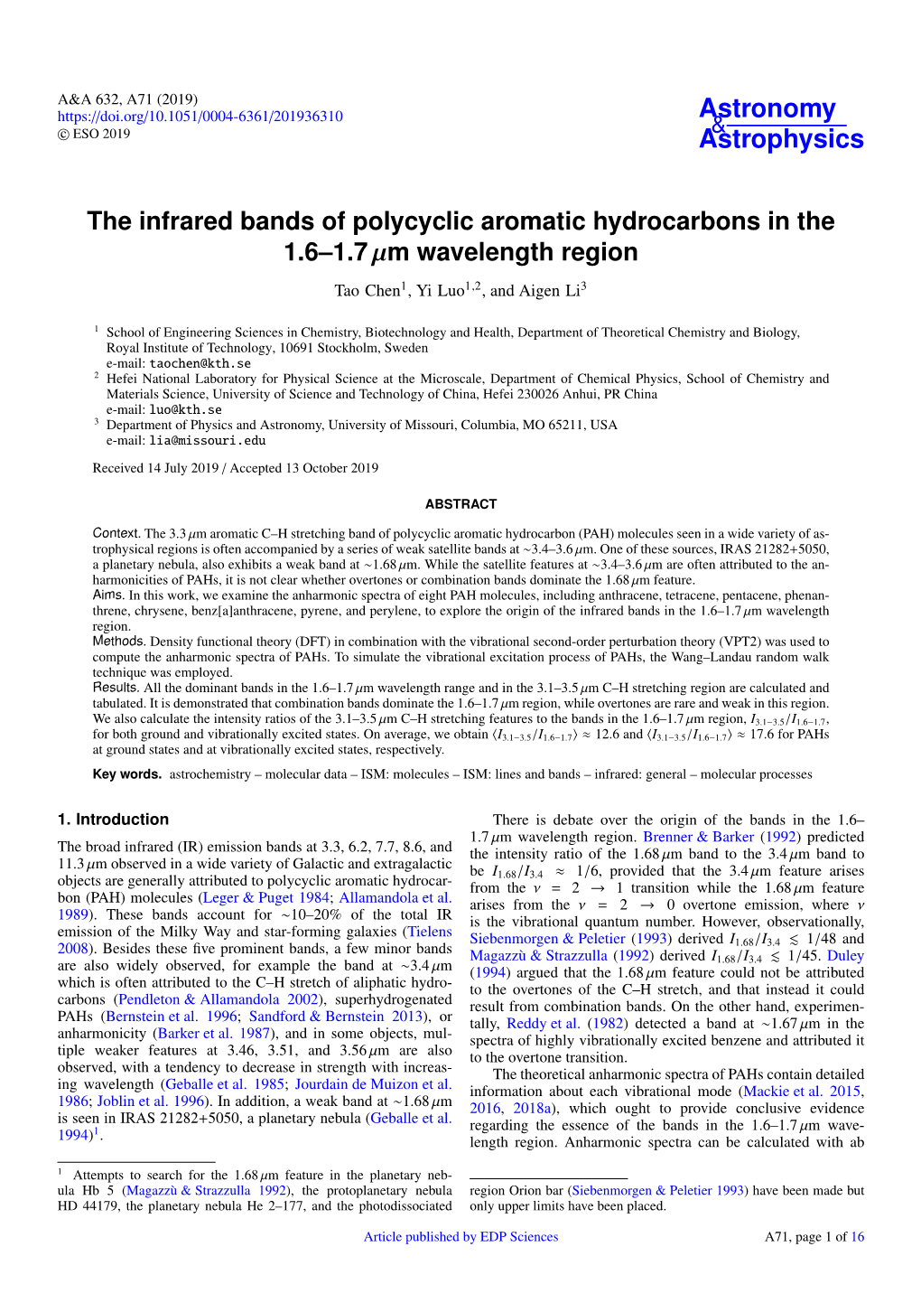 The Infrared Bands of Polycyclic Aromatic Hydrocarbons in the 1.6–1.7 Μm Wavelength Region