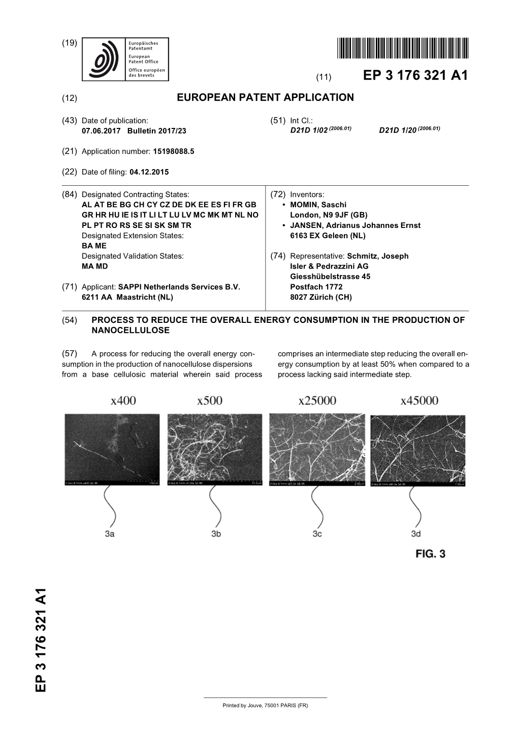 Process to Reduce the Overall Energy Consumption in the Production of Nanocellulose