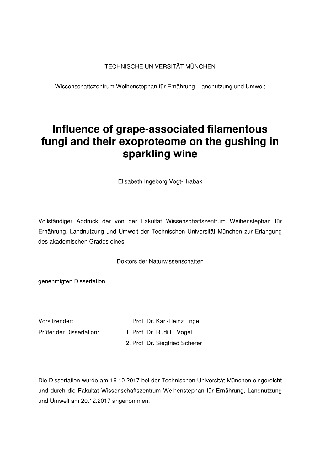 Influence of Grape-Associated Filamentous Fungi and Their Exoproteome on the Gushing in Sparkling Wine