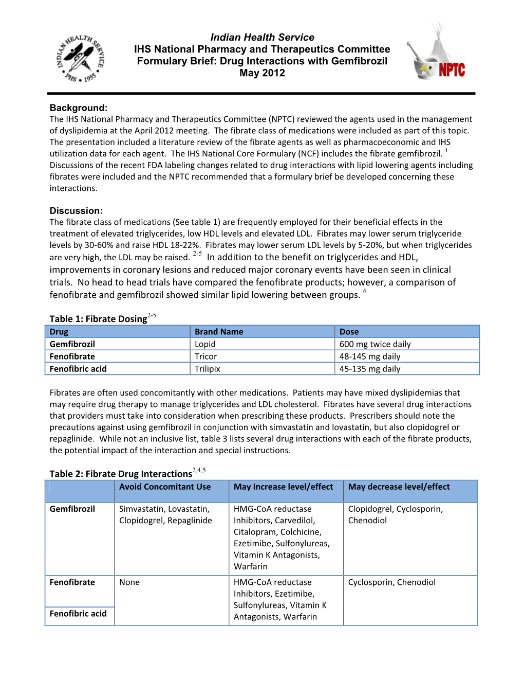 Gemfibrozil May 2012