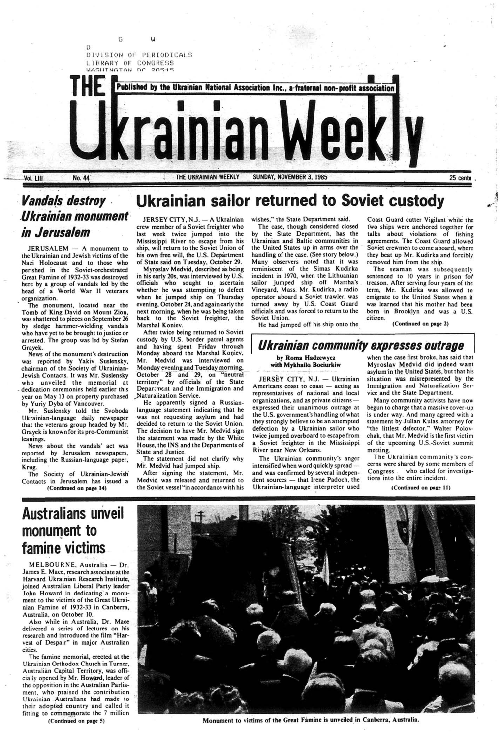 The Ukrainian Weekly 1985