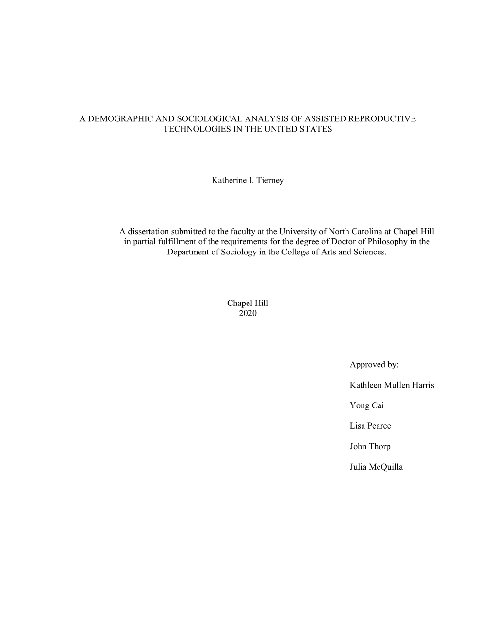 A Demographic and Sociological Analysis of Assisted Reproductive Technologies in the United States