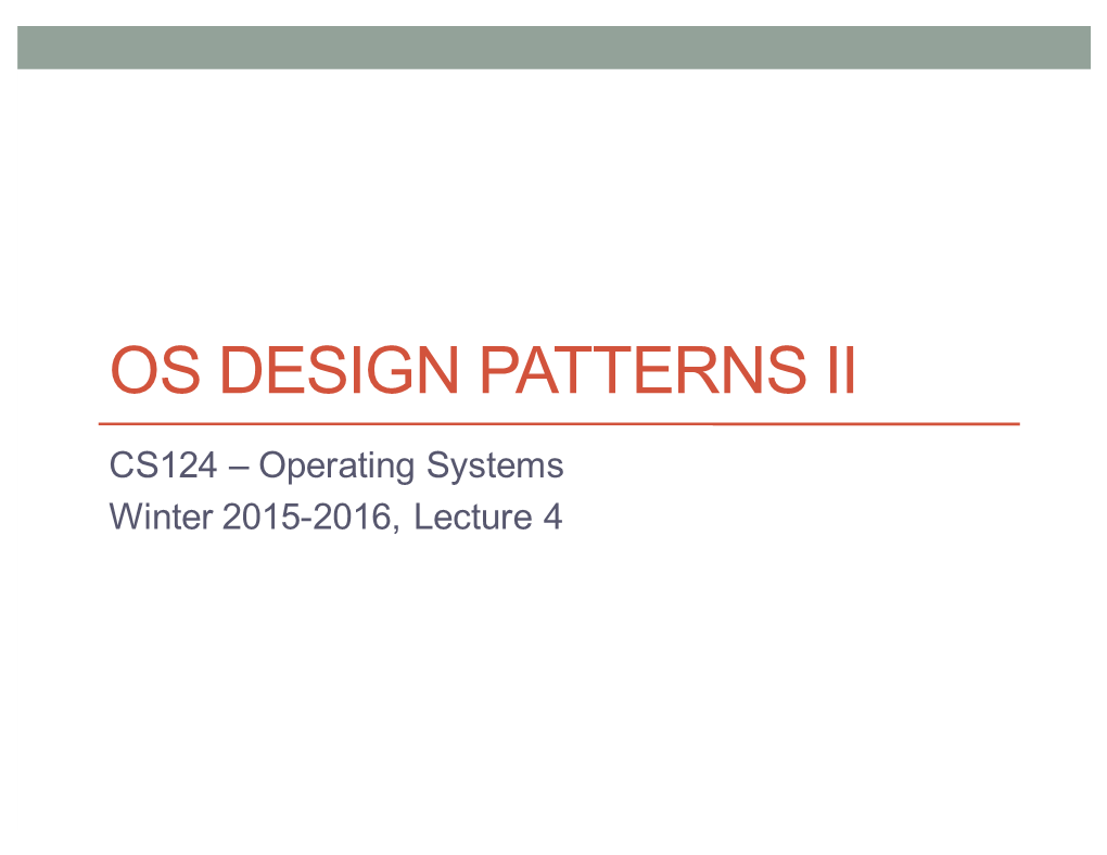 Os Design Patterns Ii