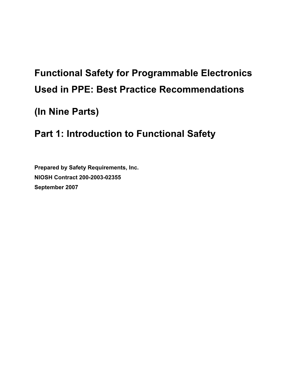 Introduction to Functional Safety