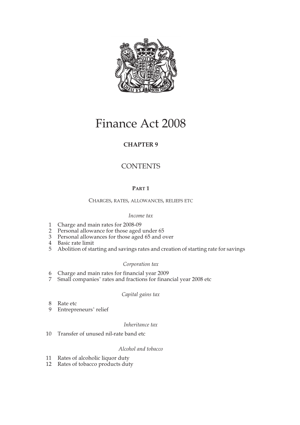 Finance Act 2008