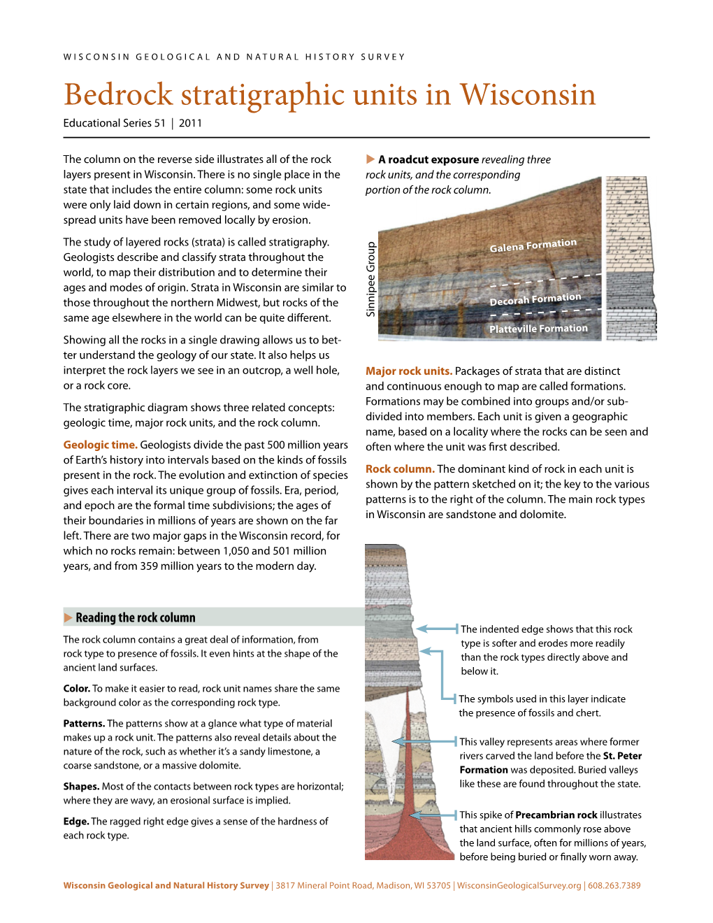 Bedrock Stratigraphic Units in Wisconsin (Educational Series