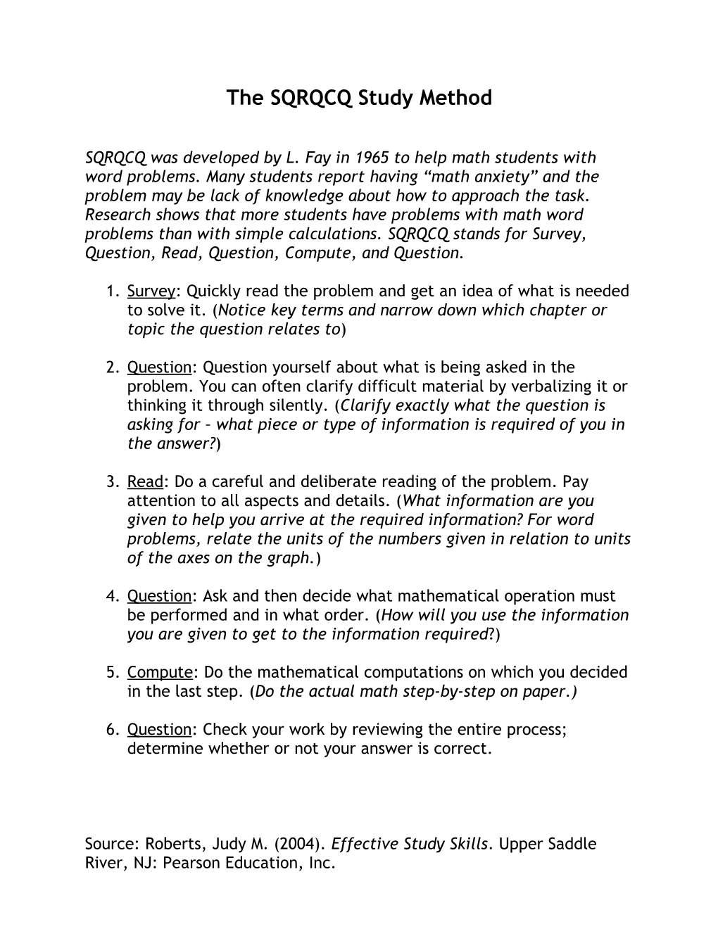 The ROWAC Study Method