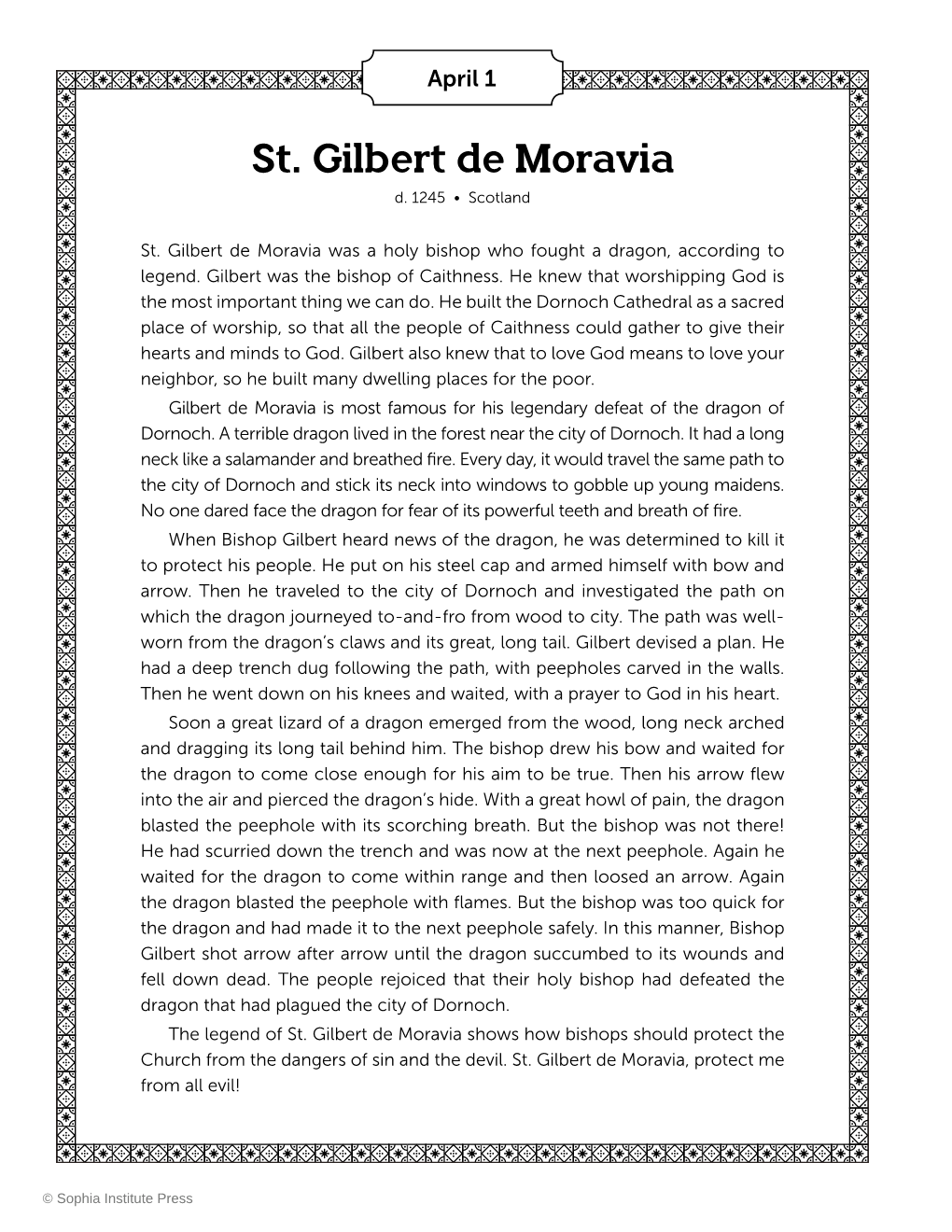 St. Gilbert De Moravia D