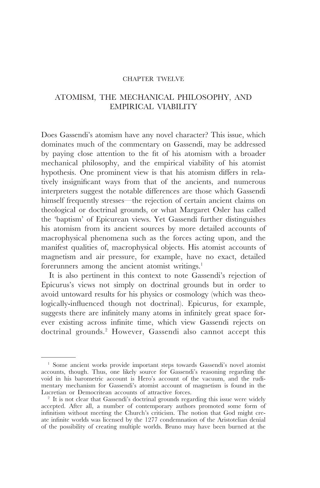 Atomism, the Mechanical Philosophy, and Empirical Viability