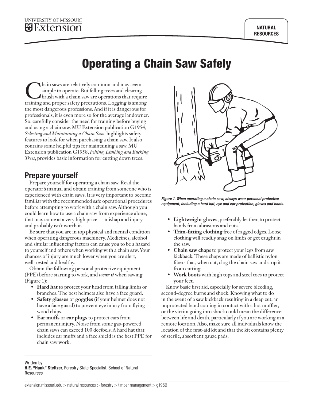 Operating a Chain Saw Safely
