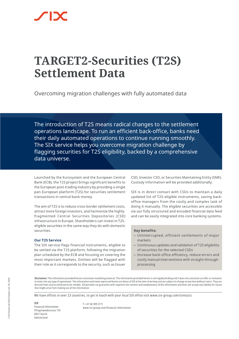 TARGET2-Securities (T2S) Settlement Data