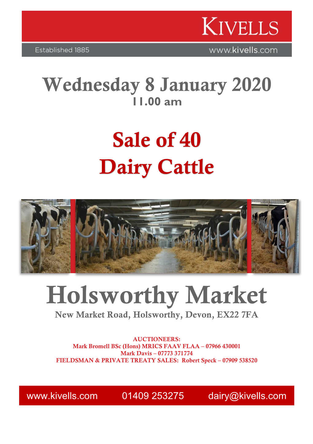 Sale of 40 Dairy Cattle