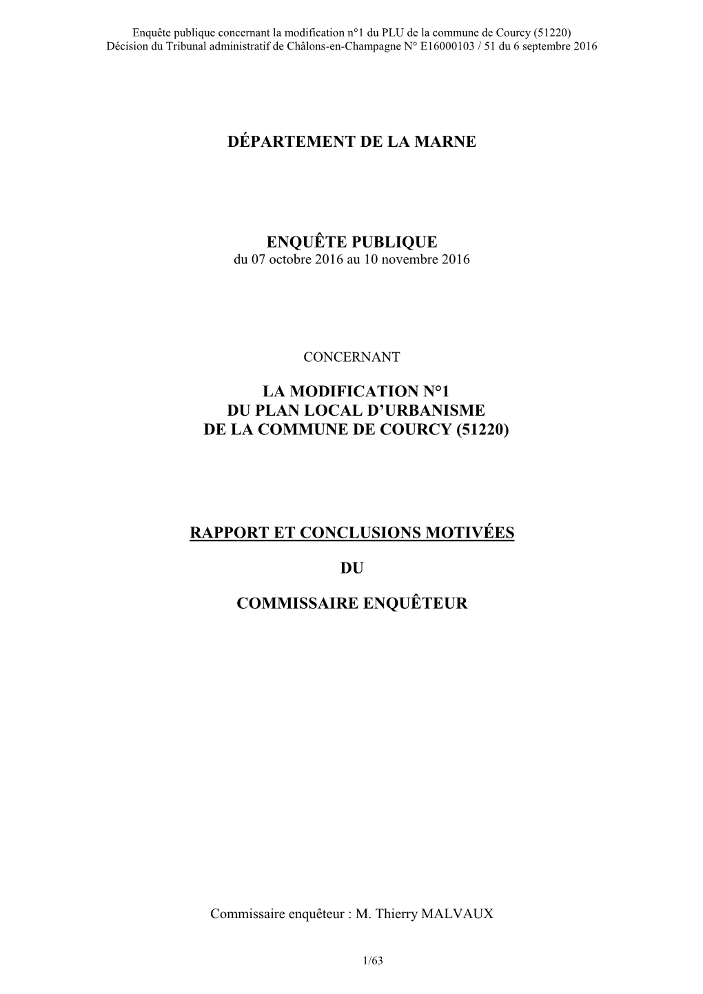 Le Rapport Et Les Conclusions Du