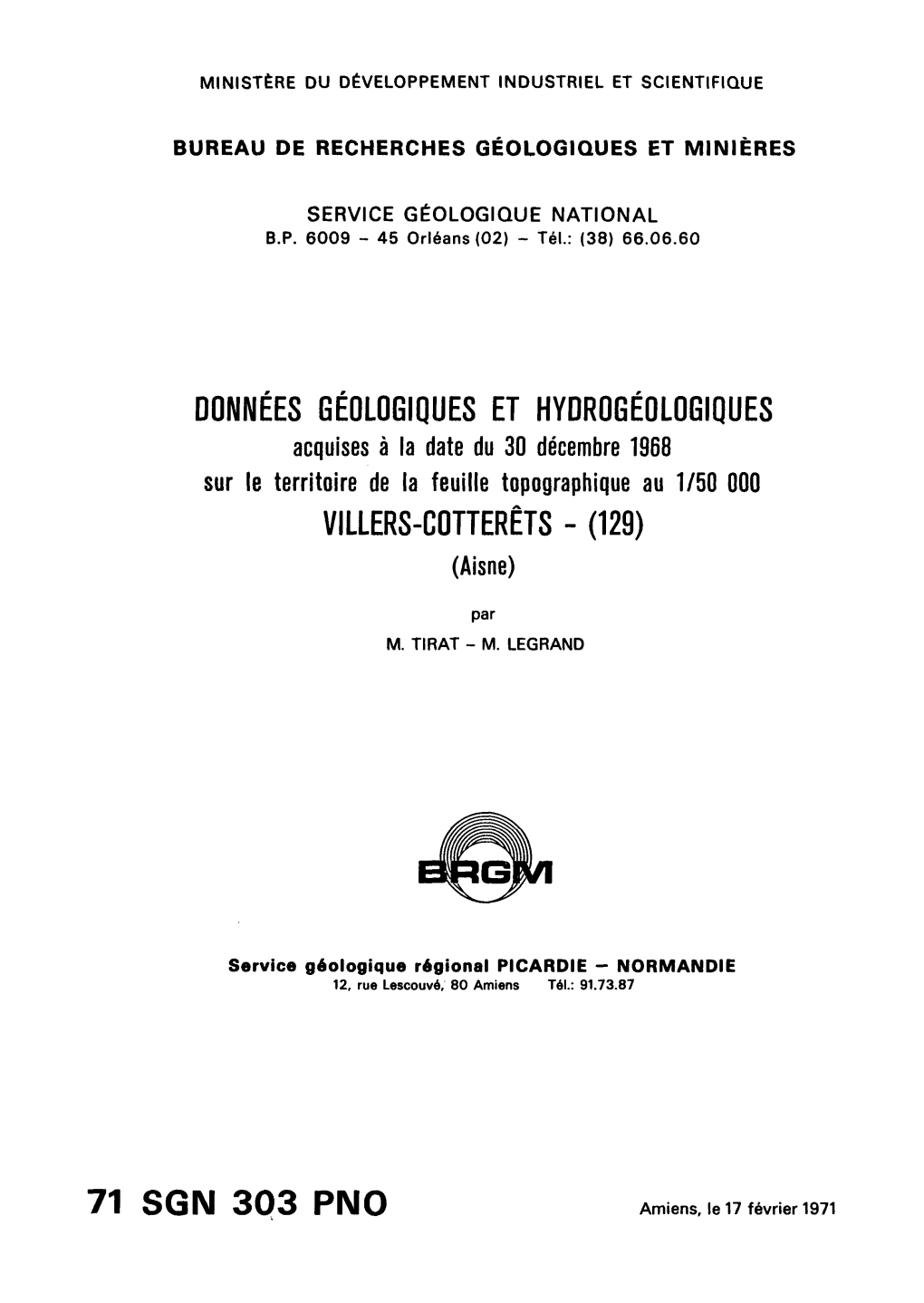 Données Géologiques Et Hydrogéologiques Villers