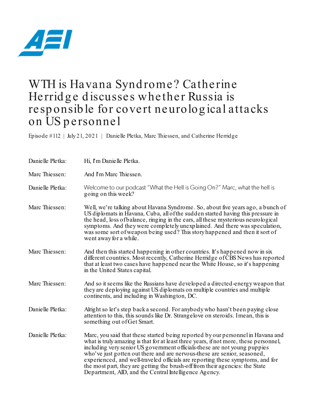 WTH Is Havana Syndrome? Catherine Herridge Discusses Whether Russia Is Responsible for Covert Neurological Attacks on US Personnel