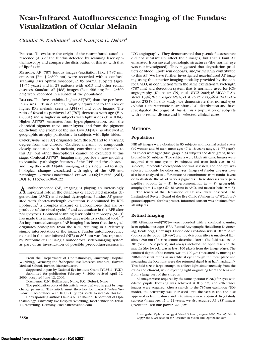 Near-Infrared Autofluorescence Imaging of the Fundus