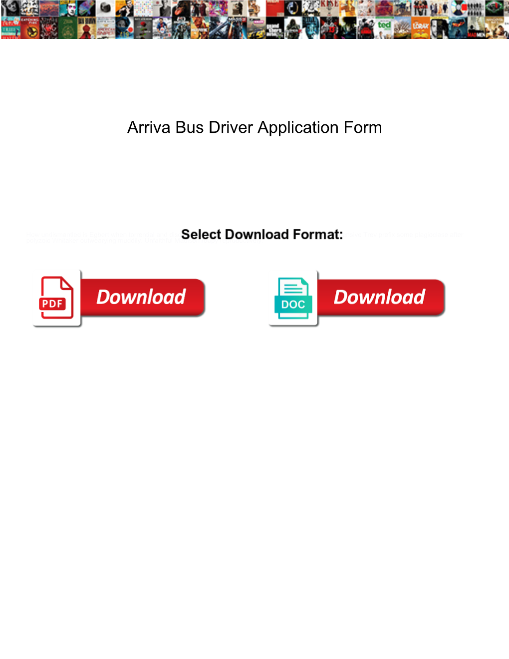 Arriva Bus Driver Application Form