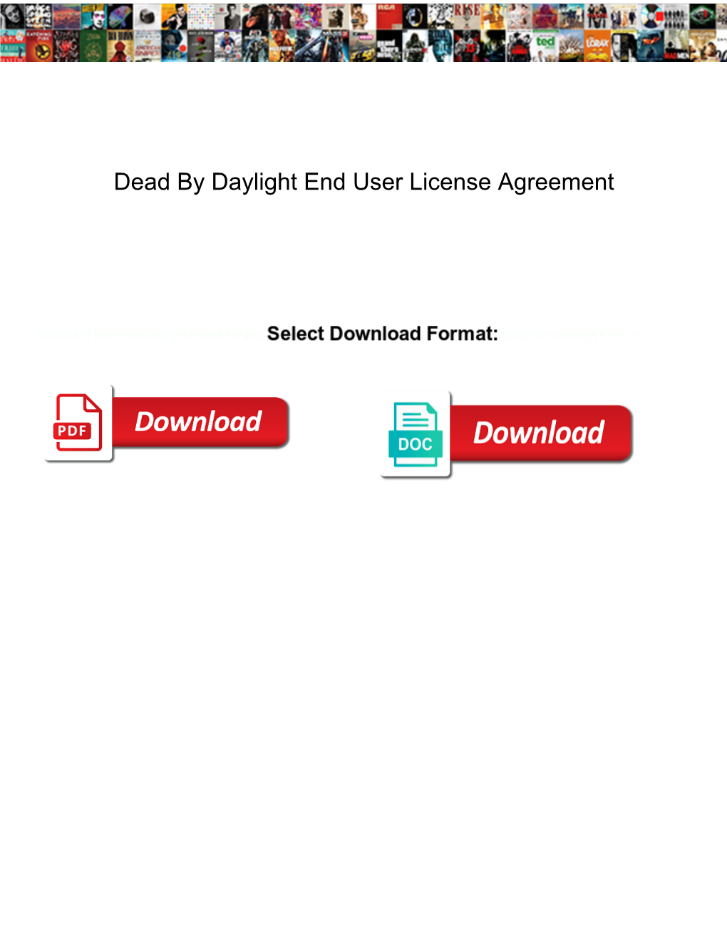 Dead by Daylight End User License Agreement
